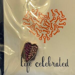Stella and Dot KEEP Collective Pink Pavé Heart Charm in Rose Gold